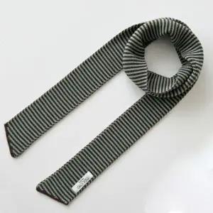 니트 스카프 여자 학원 여성 사무용 스카프 매는법 니트 스카프 여름린넨 봄 심플 타이형 여성 스트라이프