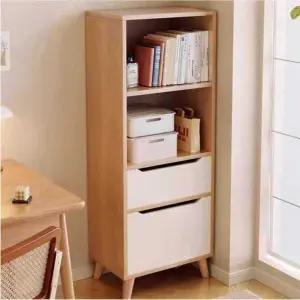 슬림 책장 좁은 우드 서재 코너 선반 폭좁은 원목 틈새책장