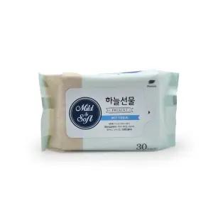 하늘선물 물티슈 30매 리필 여행용 소형 물휴지 물티슈 물휴지 캡형 리필형