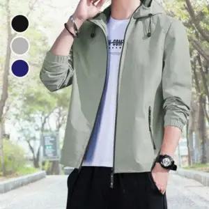 간절기 아노락 점퍼 후드 바람막이 캐주얼 사파리 남성 윈드브레이커 트레이닝복 바람막이 점퍼 간절기 자