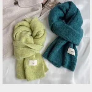 겨울 울 니트 골지 목도리 머플러 단색 캐시미어 목도리 WFGJARP
