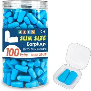 AZEN 100쌍 이어플러그 벌크 수면 소음 제거용 NRR 32dB 소프트 폼 수영 감소를 촬영하는 콘서트용