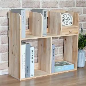 책정리대 원목드림2단책꽂이 서랍 책정리 삼나무책꽂이 책장 2단책꽂이 서랍책꽂이 악세서리정리 원목책꽂이