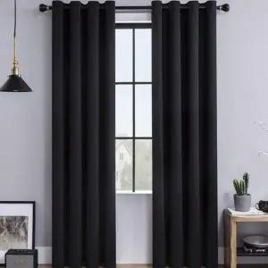[하프클럽/셀러허브]거실 안방 복층 2장 암막 긴창 데이나잇 커튼 블랙