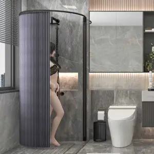 간이 샤워 부스 화장실 원룸 사이드도어 욕조 가림막