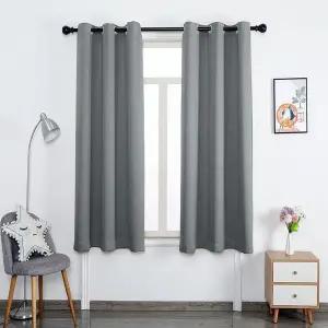 [하프클럽/셀러허브]창문암막커튼 미드나잇 아일릿 암막커튼 2장 작은 창문용 그레이 침실암막커튼