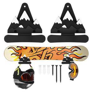 롤리윌스 스노보드 벽걸이 세트, 간편한 설치 | 신뢰할 수 있는 지원 거실/침실/차고를 위한 공간 절약형 실내 보관 산을 테마로 한 아트 범용 걸이식