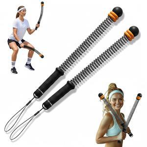 무게감 있는 로프리스 배틀 로프(2팩), 홈 헬스장용 휴대용 무선 배틀 로프, 팔 운동 로프, 근력 구축을 위한 운동 로프, 저충격 에어로빅 훈련 및 피트니스 애호가를 위한 HIIT