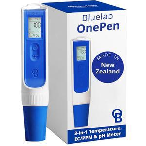 BLUELAB ONEPEN - 3-IN-1 온도, EC 프로브 블루투스 교체 데이터 번개처럼 인앱 /PPM 공유 판독값 빠른 PH 미터, 및 가능한 추적