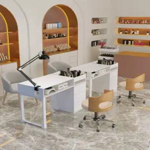 네일 시술대 네일책상 북유럽풍 네일테이블 메이크업 선반