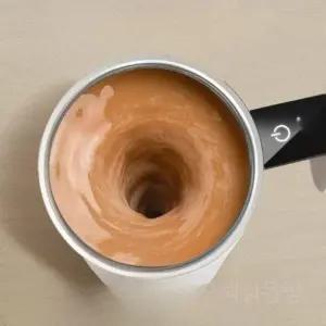 전동머그컵 자동회전 머그텀블러 LED 밀크 믹서 온도표시