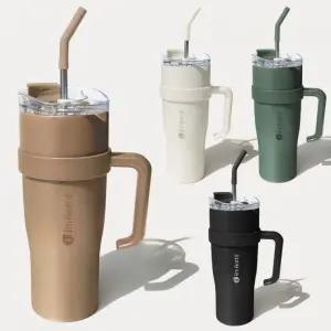 1리터 대용량 진공 빨대 텀블러 304 스텐컵 1200ml