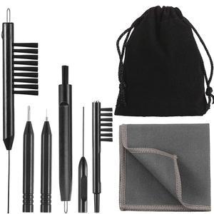 보청기 청소 도구 7가지 자석 앰프 브러시, 벨벳 가방이 있는 키트