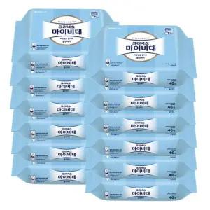 마이 비데 크리넥스 물티슈 46매x12팩 리필 클린게어 깔끔하고편리 물에녹는 사용이편리한