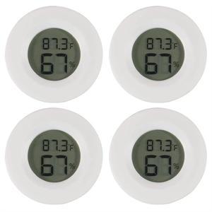 4팩 미니 디지털 습도계 온도계 화씨 또는 섭씨 측정기 LCD 모니터 실내 라운드 게이지