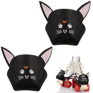 Zhanmai 2피스 토캡 가드 보호대 귀 인조 가죽 롤러 스케이트 쿼드