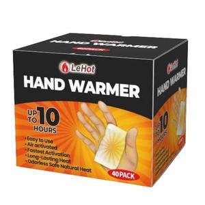 손난로 - 40팩 핫핸드 일회용 온열 패드, 손난로, 최대 10시간 동안 안전하고 지속적인 난방, 캠핑, 야외 스키, 낚시에 이상적이며 및 여행에 이상적입니다.