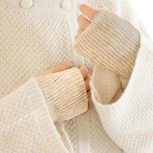 노엘마켓 일본산 실크 & 코튼 손가락 없는 팔 워머 u2013 부드럽고 가려움 이중 니트 손목 소매