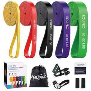 에퀴프로 저항 밴드, 운동 핸들 및 도어 앵커 운동용 피트니스 웨이트용 보호 슬리브가 있는 남성 여성용 집에서 운동하는 남성용 밴드