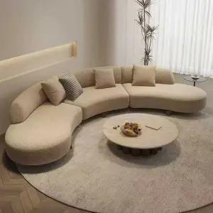 라운드 쇼파 부클레 푹신한 블루 호텔 코지 소파 스타일