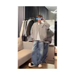 봄 빈티지 남성용 야구 워싱 PU가죽 점퍼 나염 재킷 패피1