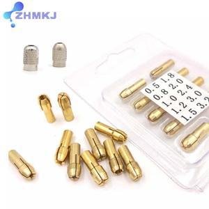 1세트 미니 드릴 황동 콜렛 척 어댑터 마이크로 Dremel 로타리 도구 액세서리 0.5-3.2mm