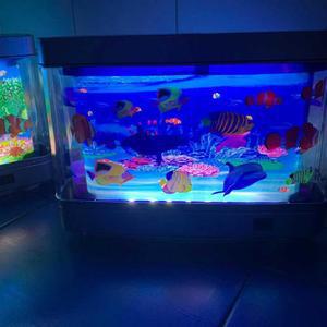 고양이수조 물멍 어항 해수어 열대어 LED 원목 캣플릭스 선반 용품 있는 조경