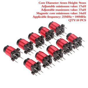 조정 가능한 고주파 페라이트 코어 인덕터 코일, 50T, 13uh-34uH, 10 개