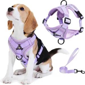 작은 크기의 개를 위한 줄이 있는 졸리필드 노 풀 도그 하네스 반사 조절 가능한 초크 전면 클립 고양이