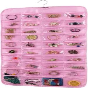 꽃걸이 주얼리 정리함 귀걸이 발렌타인데이 선물 양면 80 포켓 체인 보관 가방 목걸이 팔찌 링 체인용 홀더