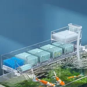 어항 수조 상부 3단 펌프 순환 박스 공급 필터 산소 일체형