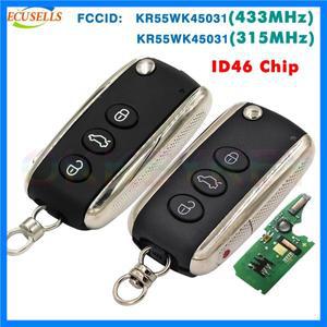 Ecusells 스마트 3/4 버튼 리모트 키 315Mhz/433mhz ID46 벤틀리 컨티넨탈 GT 플라잉 스퍼용 FCC KR55WK450