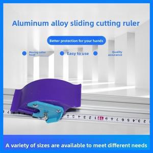 슬라이딩 커팅 룰러, KTpvc 판지 사진 직물 인쇄용 칼, 미끄럼 방지 손 보호대, 알루미늄 합금 아트 직선자