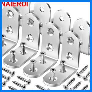 NAIERDI 10PCS 90도 각도 코너 브래킷 스테인레스 스틸 버팀대 패스너 벽 선반, 테이블, 의자 용 옷걸이