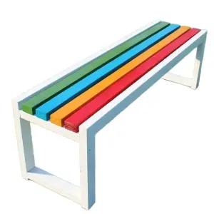 야외 공원 의자 무지개의자 벤치의자 무지개색 정류장 벤치 알루미늄 스테인리스 테라스 광장