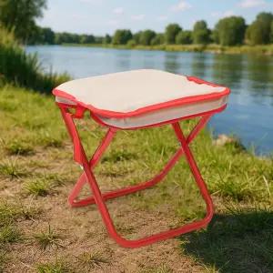 퀵셋 접이식 휴대용 미니의자 2p세트 파우치의자 레드