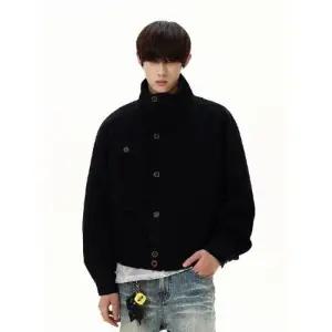 남성 카키 쇼트 코트 캔버스 재킷 남녀 해링턴 패피1