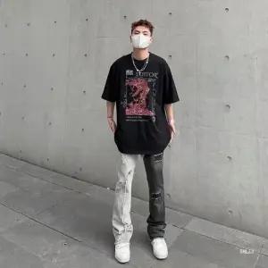 남자 팬츠 청 가을 힙합패션 트렌드 레터링 패피3