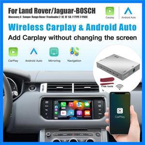 무선 Carplay 안드로이드 자동은 랜드 로버 재규어 Bosch Discovery4 Evoque Freelander2 XE XF XJL 미러링