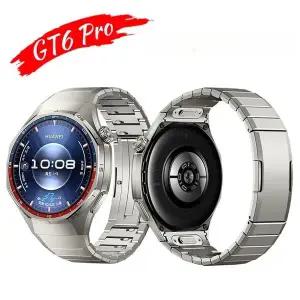호환  화웨이 워치 GT 6 프로용 노 갭스 럭셔리 티타늄 스트랩 화웨이 워치 GT6 프로용 메탈 브레이슬릿 전