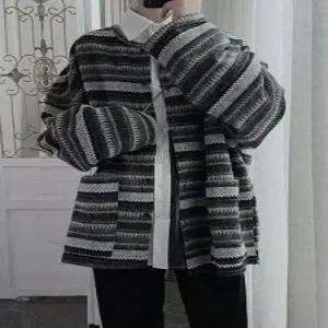 남자 니트 춘추 빈티지 재킷 스트라이프 가디건 패피3