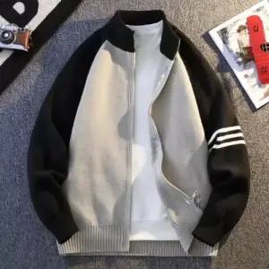 남사친 니트 가을 캐주얼 배색 차이나 카디건 기모 패피3