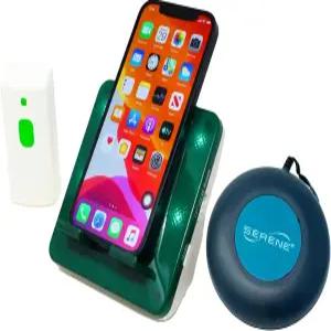 고요한 혁신 휴대폰 링거 앰프 및 무선 초인종 침대 셰이커 포함 - LED 플래셔 휴대폰용 외부 스피커 유선