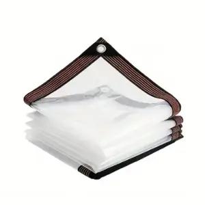 투명한 방수포 pe 두꺼운 방수 uv 찢어짐 방지 내구성 플라스틱 비닐 방수포(그로밋 정원 레인 커버 포함)