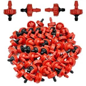 20X 정원 2L 4L 8L 압력 보상 이미 터 도저 1/4 자체 청소 물방울 관개 물 조절기 4/7mm 호스 펀처