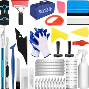 자동차용 DIYSELF 윈도우 틴트 키트 45개 차량용 유리 보호 필름 랩 세트 비닐용 스퀴지 비닐 도구 자동차