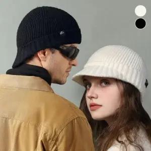 여성 남성 공용 로고패치 캡비니 니트 모자
