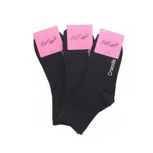 크로커다일 여성 무지 중목양말 블랙 3켤레 단색 패션 캐주얼 교복 사계절