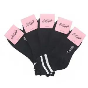 크로커다일 여성 투라인 중목양말 블랙 5켤레 단색 패션 캐주얼 교복 사계절