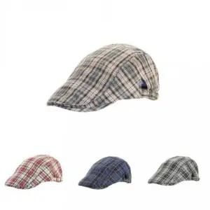 [패션] 플랫캡 헌팅캡 여성 모자 체크 사파리 YZ30183